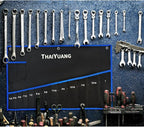 12-Pockets Metric 8-19mm Wrench Roll Up Pouch Standard Pockets Wrench Tool Bag Organizer (not including wrench)
