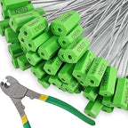 1200 Pieces Security Cable Seals, Metal Number security tags for Truck, Trailers, Cargo, Containers, Vans, Oil Tank, Milk Vehicle (Green, 1200 Pack)