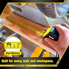 Bullseye Tape Measure 12 Foot 3-Pack | Yellow | Small, Retractable Measuring Tapes with Pause Buttons | Easy-to-Read Standard and Metric Measurements for Adults and Kids | Inches and Centimeters