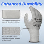 Schwer 3 Pairs ANSI A6 Cut Resistant Gloves CR7120 Cut Proof Work Gloves, Touchscreen, for Men and Women Used for Woodworking, Glass Cutting, Construction, Cargo Handling, Car Repair, XS