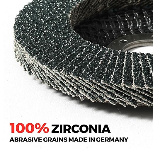 Jumbo Zirconia Flap Discs 4 1/2 for Angle Grinder, 40 Grit 4.5" x 7/8" High Density Type 29 Arbor Grinding Wheels for Wood Finishing, Rust Removal, Metal Sanding - 10 Pack