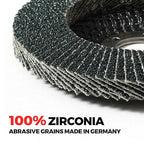 Jumbo Zirconia Flap Discs 4 1/2 for Angle Grinder, 40/60/80/120 Grit 4.5" x 7/8" High Density Type 29 Arbor Grinding Wheels for Wood Finishing, Rust Removal, Metal Sanding - 10 Pack