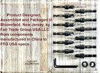 FTG USA Countersink Drill Bit Set 6 Pc #4 (7/64"), 6 Pc #6 (9/64") Tapered Countersink Bit, Stop Collar, Hex Wrench, Woodworking Countersink Drill Bits