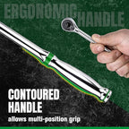 SK 1/4" Drive Ratchet Handle, 160-Position 2 Pawl Ratchet, Premium CR-V Construction, with Contoured Handle