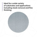 3M Xtract Net Disc 310W, 320+, 6 in, Die 600Z, Pack of 50 Hook and Loop Sanding Discs, Virtually Dust-Free, Value Option for Metal, Wood, Composites, Stock Removal, and Fine Finishing