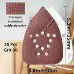 S&F STEAD & FAST Mouse Sander Pads 80 Grit 25 Pack for Black and Decker, Mouse Sander Sandpaper, 12 Hole Hook and Loop Sanding Pads, Detail Palm Sand Paper Set with Tack Cloth