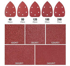 S SATC 100PCS Mouse Detail Sander Sandpaper Palm Mouse Sander Pads 40/80/120/180/240 Grits 140mm, Sanding Pads for Mouse Sanders