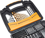 Amazon Basics Drill & Driver Multi Bit Set, Alloy Steel Wood Straight Drill Bits, for Metal, Wood, Plastic, Masonry, with Storage Case, 100-Piece