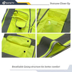 JKSafety 9 Pockets Class 2 High Visibility Zipper Front Safety Vest With Reflective Strips, Yellow Meets ANSI/ISEA Standards (4X-Large 150-Yellow)