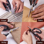 DUROX - Heavy Duty Scissors, Multipurpose Utility Scissors. Built to Cut Leather, Cardboard, Carpet, Plastic and Rope. All Purpose Heavy Duty Kitchen Scissors to Cut Meat, Poultry and Chicken Bones