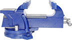 HFS(R) 4" Heavy Duty Bench Vise Anvil with 360° Swivel Locking Base Desktop Clamp - FS Blue Design