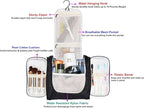 Hanging Toiletry Bag Extra Large Capacity | Premium Travel Organizer Bags For Men And Women | Durable Waterproof Nylon Bathroom, Shower, Makeup Bag For Toiletries, Cosmetics, Brushes