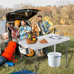 Dragosum 50" Folding Fish Cleaning Table with Foldable Sink, Outdoor Fillet Station Portable Camping Kitchen Station with Smaller Folding Volume, Larger Desktop, Fish Cleaning Kit