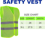 Safety Vest - 10 Pack and 15 Pack - High Visibility Vest for Everyday Use, Lightweight, Comfortable and Breathable