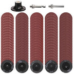 103Pcs 2 Inch Quick Change Sanding Discs Die Grinder Abrasive Set with 1/4" Roll Lock Holder Power Drill Accessories for Metal Wood Surface Grinding Polishing Deburring Rust & Paint Removal