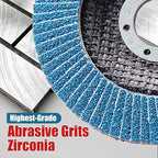 EZARC Flap Disc 4 1/2 Inch for Anger Grinder, 10 PCS 120 Grit Zirconia Grinder Sanding Disc, Type 29 Abrasive Grinding Wheel for Stainless Steel, Sheet Metal (7/8 inch Arbor Size)