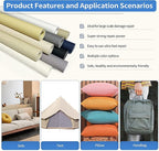 KING MOUNTAIN Canvas Repair Patch 16×30 Inch Self-Adhesive Waterproof Fabric Patch for Sofas, Tents, Furniture,Tote Bags, Car Seats (Beige)