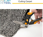 10" Heavy Duty Scissors, Carpet Cutter, Industrial Scissors, Multipurpose, Scissors for Carpet, Cardboard, Leather, Pruning, Gardening, Professional Soft Grip Stainless Steel (Orange)