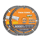 TWIN-TOWN 4 1/2" Diamond Cutting Wheel with 7/8" Arbor, Metal Cut Off Wheel, Carbide Cutting Wheel for Angle Grinder, 5000+ Cuts on Rebar, Steel, Iron, and INOX,2 Pack