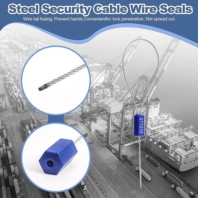 240 Pieces Security Cable Seals, Metal Number Security Tags for Truck, Trailers, Cargo, Containers, Vans, Oil Tank, Milk Vehicle (Yellow, 240 Pack)