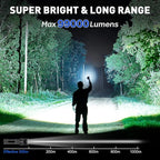 Rechargeable LED Flashlights High Lumens, 99,000 Lumens Super Bright Flashlights with 5 Modes, Waterproof Powerful Flash Light Multifunctional Flashlights for Home Emergencies Hiking（2 Pack）