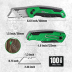 SK Folding Utility Knife with Additional Wire Cutter, Quick Change Box Cutter, Blade Storage in Handle, Extra 4 SK2M Blades Included