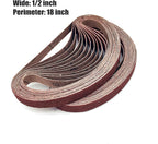 1/2-by-18-inch Belt, 40 Grit Aluminum Oxide Craftmas Belt Sandpaper for Mini Belt Sander, 24 Pack(1/2x18in,40 Grit)