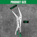 SK 9.5" Long Nose Locking Pliers, Premium CR-V Construction, Ergonomic Anti-slip Handle, Ideal for Welding or Assembly