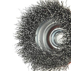 8PCS 3 Inch Carbon Steel Crimped Wire Wheel Cup Brush Set for Grinders, Coarse Crimped with 5/8-Inch-11 Threaded Arbor, Max RPM 12,500, Light-Duty Conditioning for Metal, Rust Removal, Abrasives