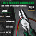 SK 9.5-Inch Linesman Pliers, Premium CR-V Steel Construction, Ergonomic Anti-slip Handle for Comfortable Grip