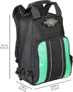 Amazon Basics Tool Backpack, Lighted Bag, Black, 55 Pockets (Previously Denali Brand)