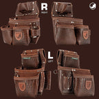 STRONGLAD Leather Carpenter Tool Belt - Top-Grain with 21 Pockets-Heavy Duty Framing Tool Belt & Carpenter Bags for Construction PR1000