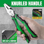 SK 9.5-Inch Linesman Pliers, Premium CR-V Steel Construction, Ergonomic Anti-slip Handle for Comfortable Grip