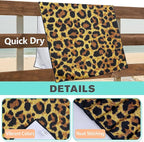 Leopard Print Beach Towel Oversized 36" x 72", Thin Lightweight Sand Free Quick Dry Microfiber Towel for Swimming Pool Cruise Camping Travel