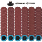 75Pcs 2 Inch Quick Change Sanding Discs Hardened Material Die Grinder Abrasive Set with 1/4" Roll Lock Holder Power Drill Accessories for Metal Wood Grinding Deburring Rust & Paint Removal