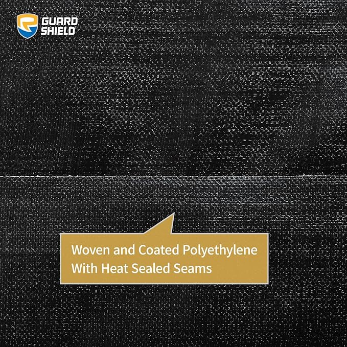 GUARD SHIELD Super Heavy Duty Black/Silver Ploy Tarp Cover 20x20 Feet Waterproof Tarps 16mil Thick UV and Tear Resistant Tarpualin