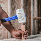 Real Steel Rubber Mallet Hammer 16 OZ White Rubber Hammer with Solid Head, Double-faced Mallets for Flooring, Woodworking, Camping, Automotive 0319