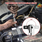 10-Piece Breaker Set - 3/8", "1/2", "1/4" Breaker Bars, 180 Rotatable Head, 3 Extension Bars, 6"-15" Lengths, Organizer Case