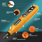 Cordless Rotary Tool, 5 Variable Speed Mini Rotary Tool Kit with 70 Accessories, 3.7V Type-C Charging Power Rotary Tool for Engraving, Sanding, Polishing, Carving, Cutting, DIY Crafts