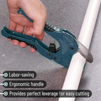 Bates- PVC Pipe Cutter, Cuts up to 1-1/4", Teal Blue Ratcheting PVC Pipe Cutter Tool, Pipe Cutters PVC Pipe Shears, Plastic Pipe Cutter, PEX Pipe Cutter, PVC Cutter Tool, PVC Ratchet Cutter