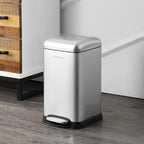 happimess HPM1012A Betty Retro Mini 3.2-Gallon Step-Open Trash Can with Soft-Close Lid, Modern, Minimalistic, Fingerprint Proof for Home, Kitchen, Laundry Room, Office, Bedroom, Bathroom, Chrome