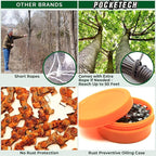 The Pocketech's Arborist Rope Tree Climbing Kit - 48 Inch Long High Limb Hand Chain Saw Kits - 62 Teeth-Blades on Both Sides for Arborist Equipment, Climbing Rope, and Climbing GearClim