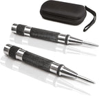 ALLY Tools Heavy Duty Automatic Center Punch w/Hardened Steel – 2PC Premium Automatic Center Punch for Metal for Machinists and Carpenters w/Adjustable Knurled Cap, Spring Loaded and Hard-Shell Case