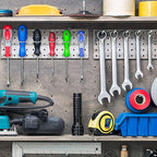 Ripeng Pegboard Screwdriver Holders Peg Board Organizer Accessories Multi Ring Tool Holders Six Tool Organizer Racks for Pegboard, Pliers(Silver,2 Pieces)