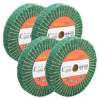 6 Inch Flap Wheel, Non-Woven Abrasive Polishing Wheel, 1 Inch Thickness, 3/4 Inch Arbor, for Bench Grinder (4 Pcs Grit240 SP)