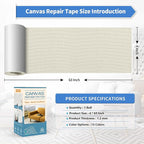 KING MOUNTAIN Canvas Repair Tape,Outdoor Gear Patch, 4×63 Inches,Waterproof,Self-Adhesive for Repairing Boat Covers,Sun Shades,Sofas,Tents,Lounge Chairs,Awnings (Rice Coffee)