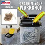 Buddeez Bits and Bolts Storage Containers - Storage Bins with Lids - Bulk Organizer for Workshop, Pantry, or Garage Supplies - 1 Quart 12 Pack
