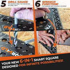 THORVALD 6-in-1 Carpenter Square 7 inch (1/16" Precision) - T Square Multi-Purpose Carpenter Tools : Wrench, Square, Protractor, Ruler, Marking Gauge, Drill Gauge