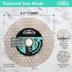 Tile Blade 4.5"/115mm Diamond Saw Blade Hexagon Design for Cutting and Grinding Granite Marble Ceramic Porcelain Tile,Arbor 7/8"-5/8"