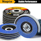 Flap Discs 4 1/2" for Angle Grinder Sanding-Disc - Napia 4 1/2 Flap Disc 40 Grit T29 Zirconia Grinding Wheel, 7/8 Inch Grinding Wheels 4 1/2 inch for Metal, Wood, Stainless Steel Finishing- 40 Pack